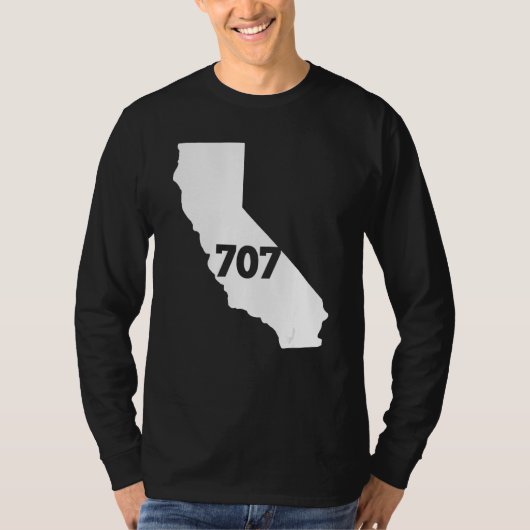 T-shirt California 707 Area Code (Devant)