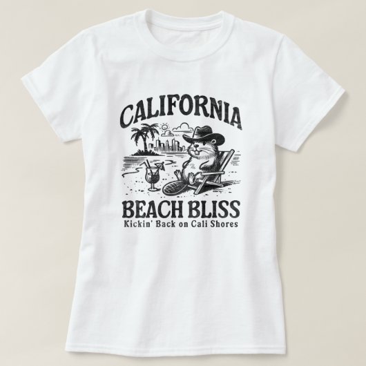 T-shirt California Beach Bliss sur Cali Shores (Design devant)