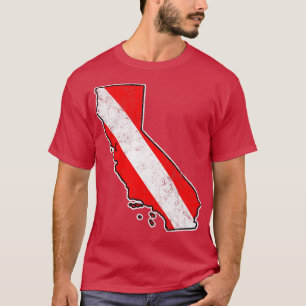 T-shirt California Dive Drapeau Scuba Plongée State Map Di
