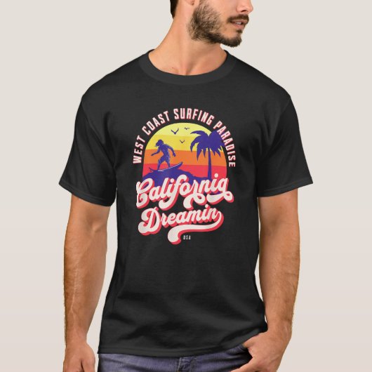 T-shirt California Dreaming Surfing (Devant)