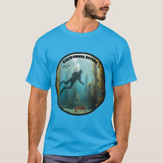 T-shirt California Freediving Diver with Kelp and Fish URM