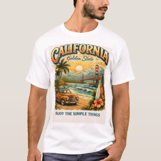 T-shirt California Golden State Vintage Sunset Beach T-Shi