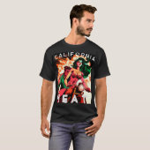 T-shirt "California Heat" Motorcycle Babe (Devant entier)
