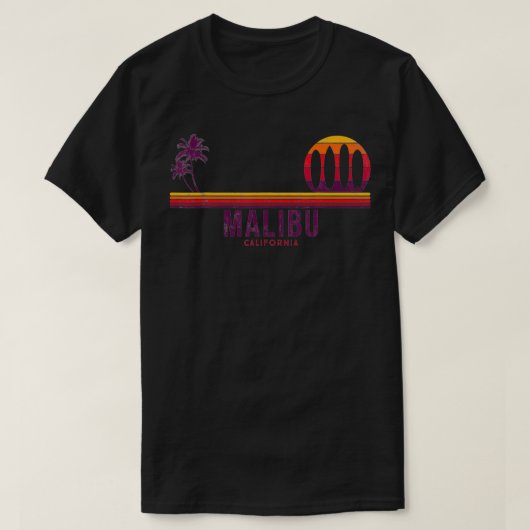 T-shirt California Malibu Vintage Surf (Design devant)