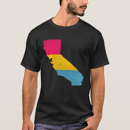 T-shirt California Pansexual Flag (Devant)