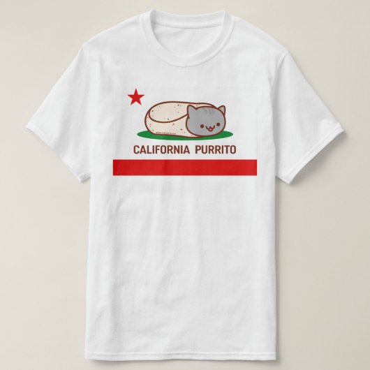 T-shirt CALIFORNIA PURRITO - Funny Cat Burrito (Design devant)