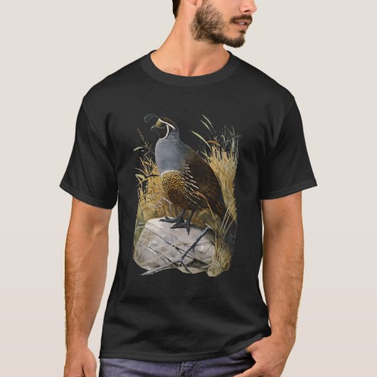 T-shirt California Quail Ca Quail Birder (Devant)