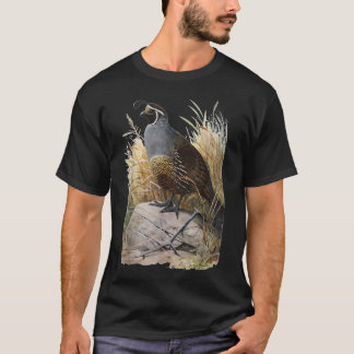 T-shirt California Quail - CA Quail Birder Shirt