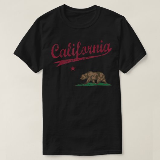 T-shirt California Republic Flag Vintage (Design devant)