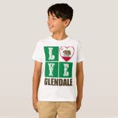 T-shirt California Republic State Flag Heart Glendale (Devant entier)