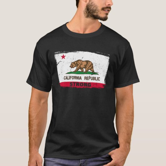 T-shirt California Republic Strong Flag Cool CA Flags for (Devant)