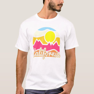 T-shirt California Retro Mountain Sunset Outdoor Vanlife E