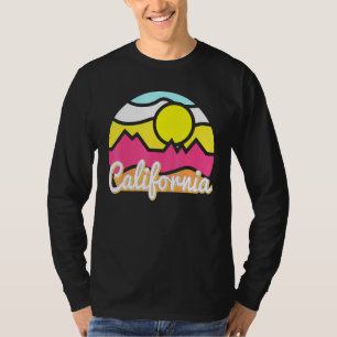 T-shirt California Retro Mountain Sunset Outdoor Vanlife E