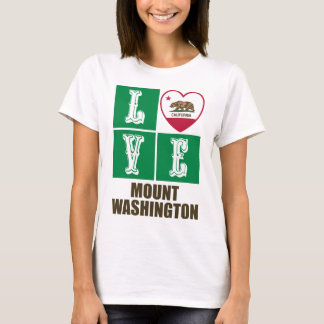 T-shirt California State Flag Heart Love Mount Washington