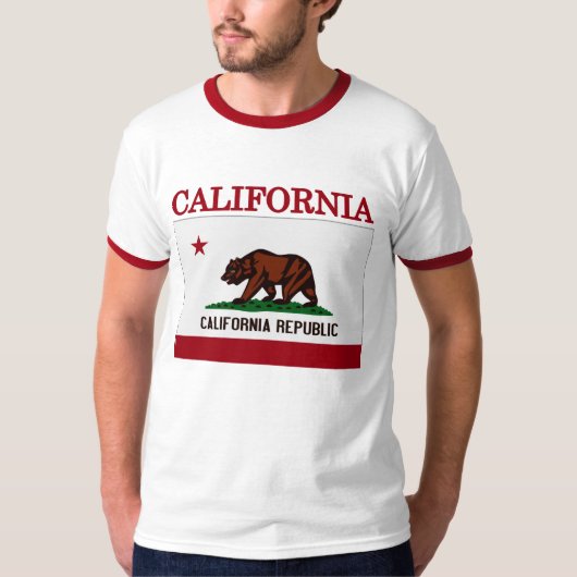 T-shirt California State Flag Ringer (Devant)