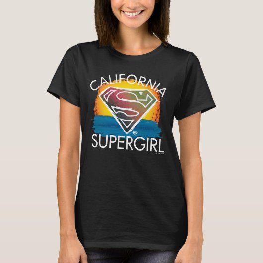 T-shirt California Supergirl Sunset Graphic (Devant)