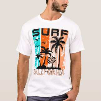 T-shirt California Surf | Plante de palmier de plage vinta