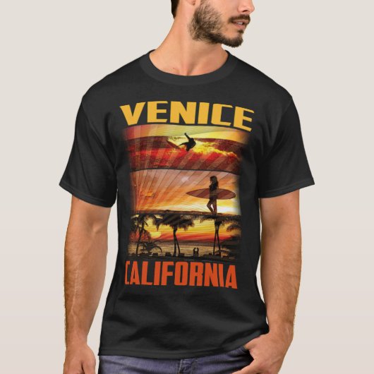 T-shirt California Venice Beach clé de plage ouest  (Devant)