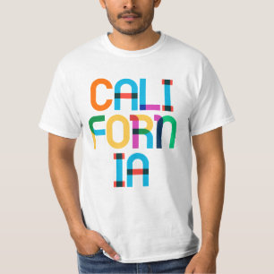 T-shirt California Vintage Retro Colorful 80s Pop Art Type