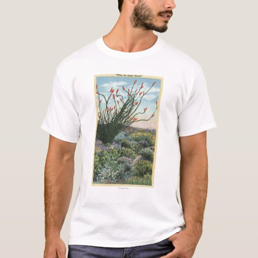 T-shirt CaliforniaView des cactus en fleur (Devant)