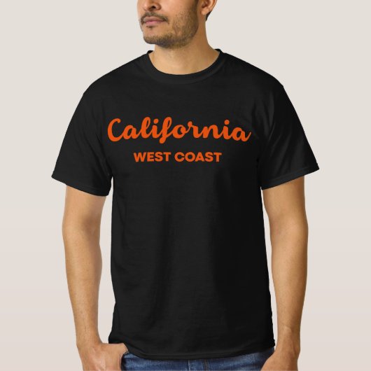 T-shirt Californie Côte Ouest Nice Design Texte (Devant)