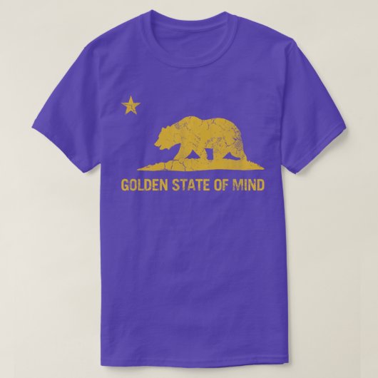 T-shirt Californie Golden State of Mind Retro Fade Long Sl (Design devant)
