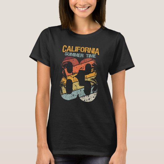 T-shirt Californie Heure d'été 83 Plage Père Noël Cruz Sur (Devant)