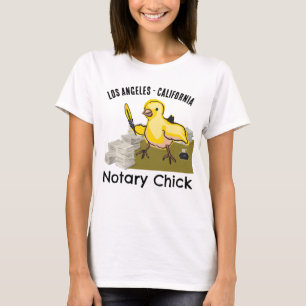 T-shirt Californie Notaire Chick Yellow Feather Queue