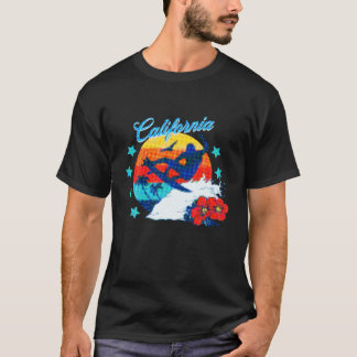 T-shirt Californie plage surf USA femme hommes enfants T