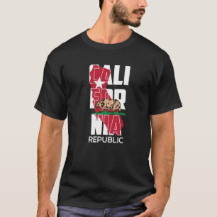 T-shirt Californie République Vintage USA Drapeau Ours Ret