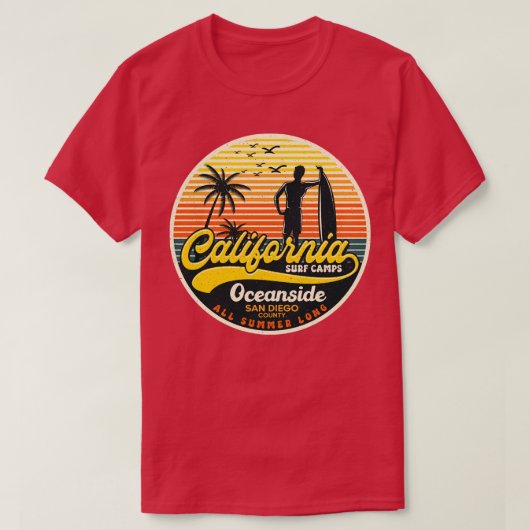 T-shirt Californie Surf Camp Oceanside (Design devant)