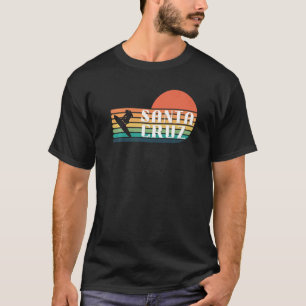 T-shirt Californie Vintage Sunset Surfer Père Noël Cruz