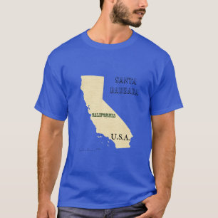 T-Shirt - Californische kaart met naam stad