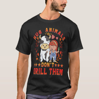 T-shirt Câlinez les Animaux ne les grillez pas Vegan Vegan