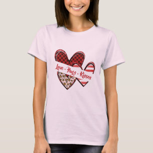 T-shirt Câlins d'amour baisers cœurs