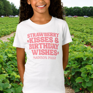 T-Shirt Câlins de fraises mignons Vœux d'anniversaire Fill