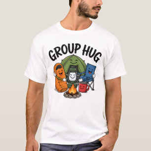 T-shirt Câlins de groupe amusants autour du feu de camp