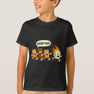 T-shirt Câlins de groupe drôles de guimauve feu de camp sm