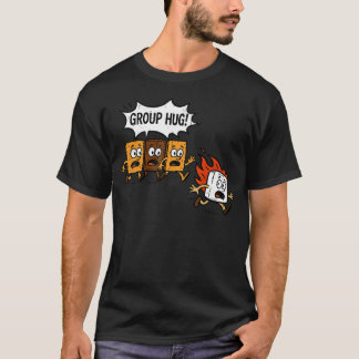 T-shirt Câlins De Groupe Guimauve Drôle De Feu De Camp Cam