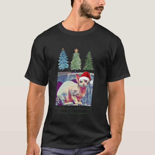 T-shirt Câlins de vacances et ronronnements de Devon Rex c (Devant)