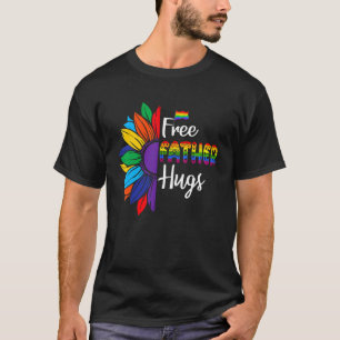 T-shirt Câlins Gratuits Papa Fier Papa Lgbt Arc-en-ciel Ma