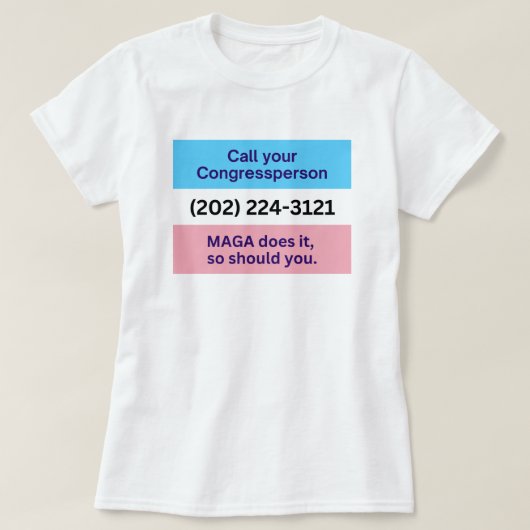 T-shirt Call Congress MAGA fait Trans Ally Drapeau (Design devant)