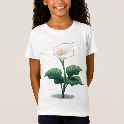 T-Shirt Calla Lily Kawaii Art (Devant)