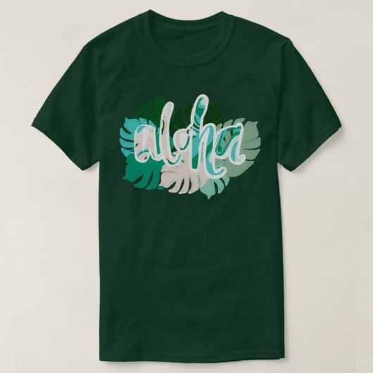 T-shirt calligraphie aloha tropical (Design devant)