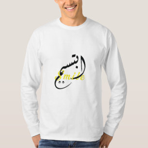 T-shirt Calligraphie arabe souriante - T-Shi à manches lon