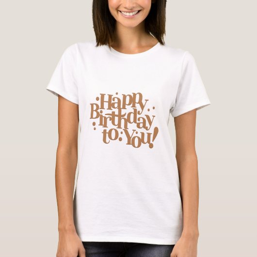T-shirt Calligraphie du message d'anniversaire (Devant)