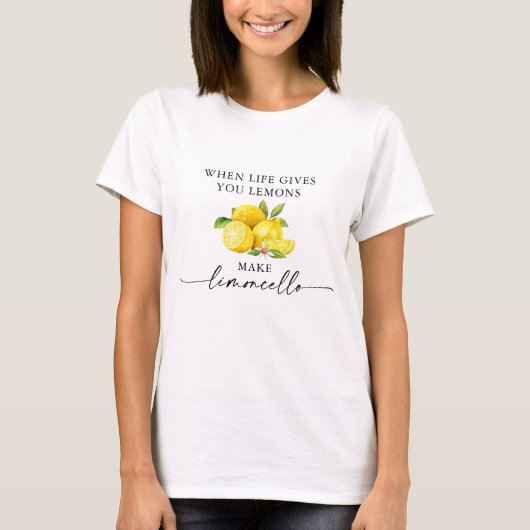 T-shirt Calligraphie Encre Aquarelle Citrons Limoncello (Devant)