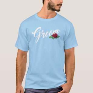 T-shirt Calligraphie florale simple de Mariage de chambre 
