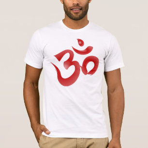 T-shirt Calligraphie indoue rouge de l'OM Aum Devanagari