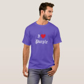 T-shirt Calligraphie J'aime le violet (Devant entier)